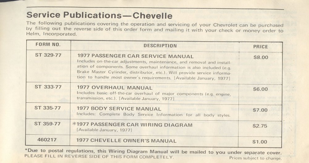 1977 Chev Chevelle Owners Manual Page 92